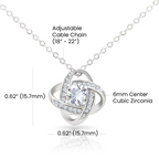TO MY SISTER SQUEEZED LOVE KNOT NECKLACE GIFT SET