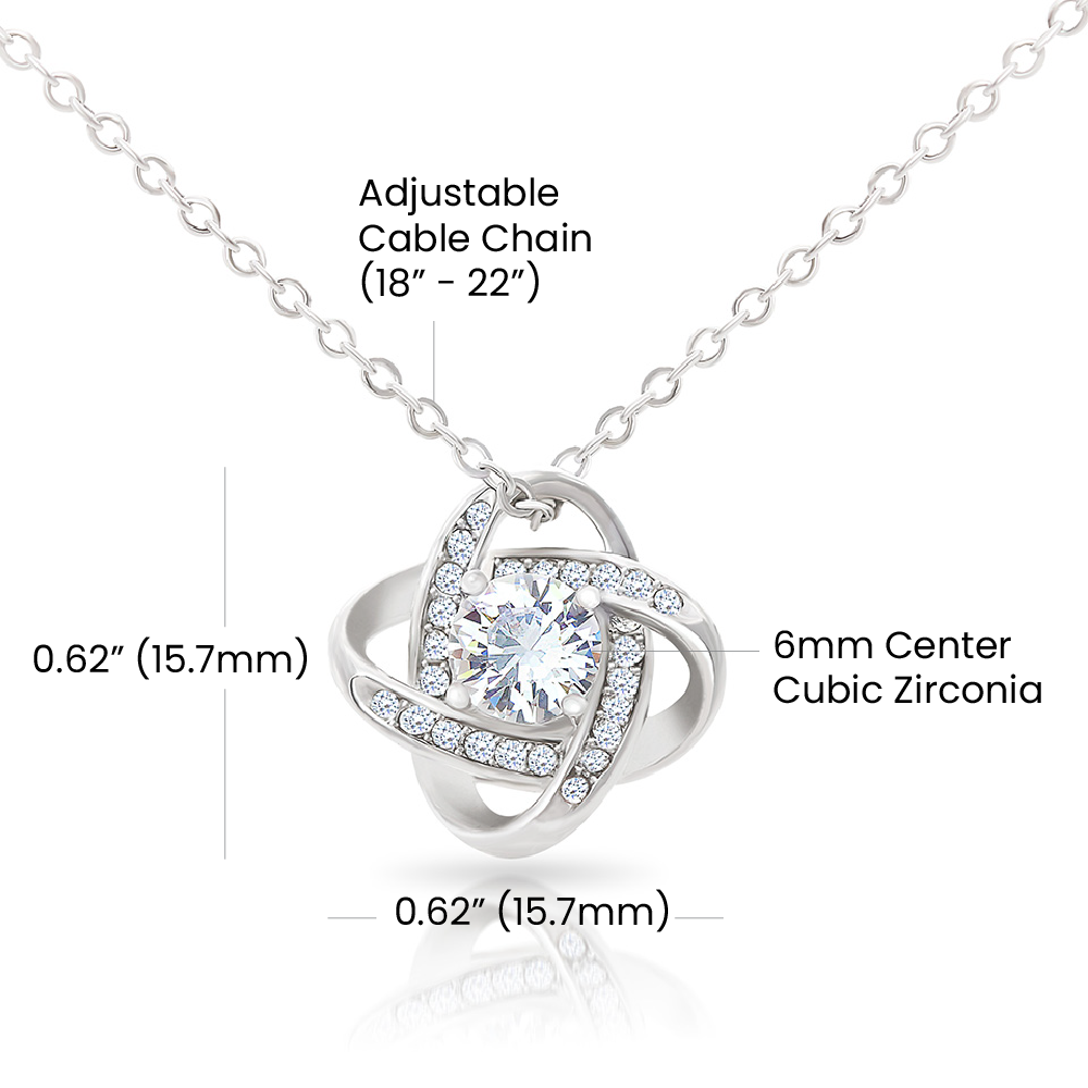 TO MY SISTER SQUEEZED LOVE KNOT NECKLACE GIFT SET
