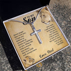 TO MY SON THIS OLD LION CROSS NECKLACE GIFT SET